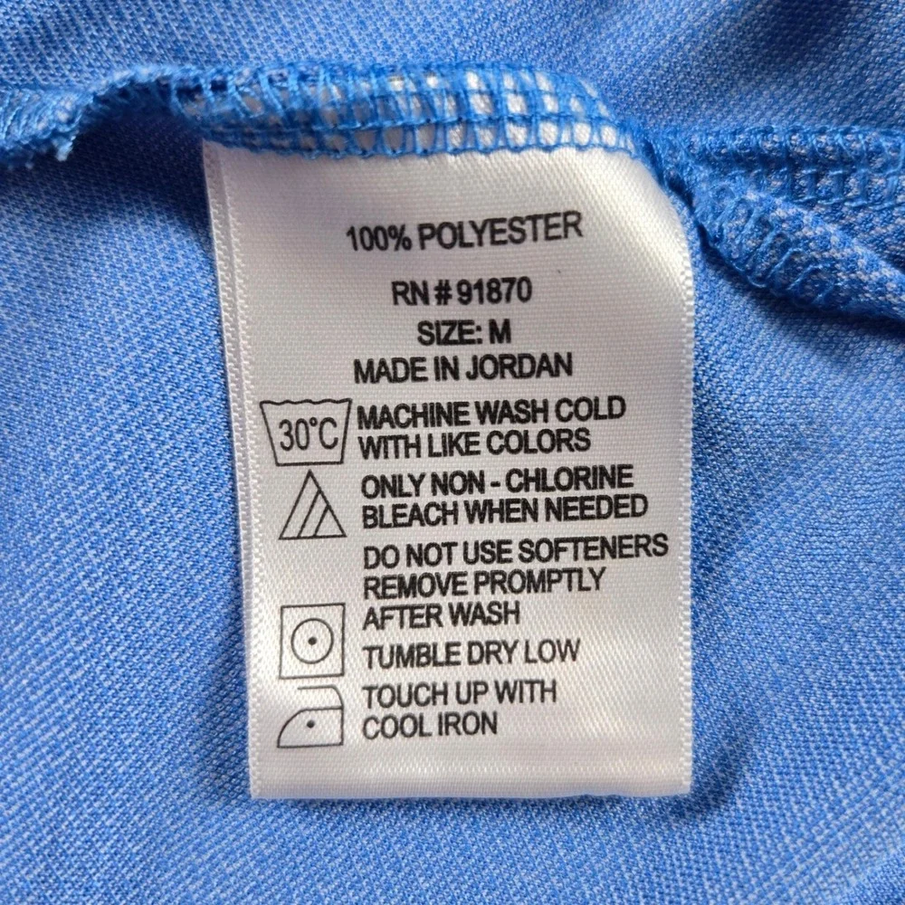 Pebble Beach Golf Polo Men's Medium Blue Dry Luxe Performance Shirt Casual‎